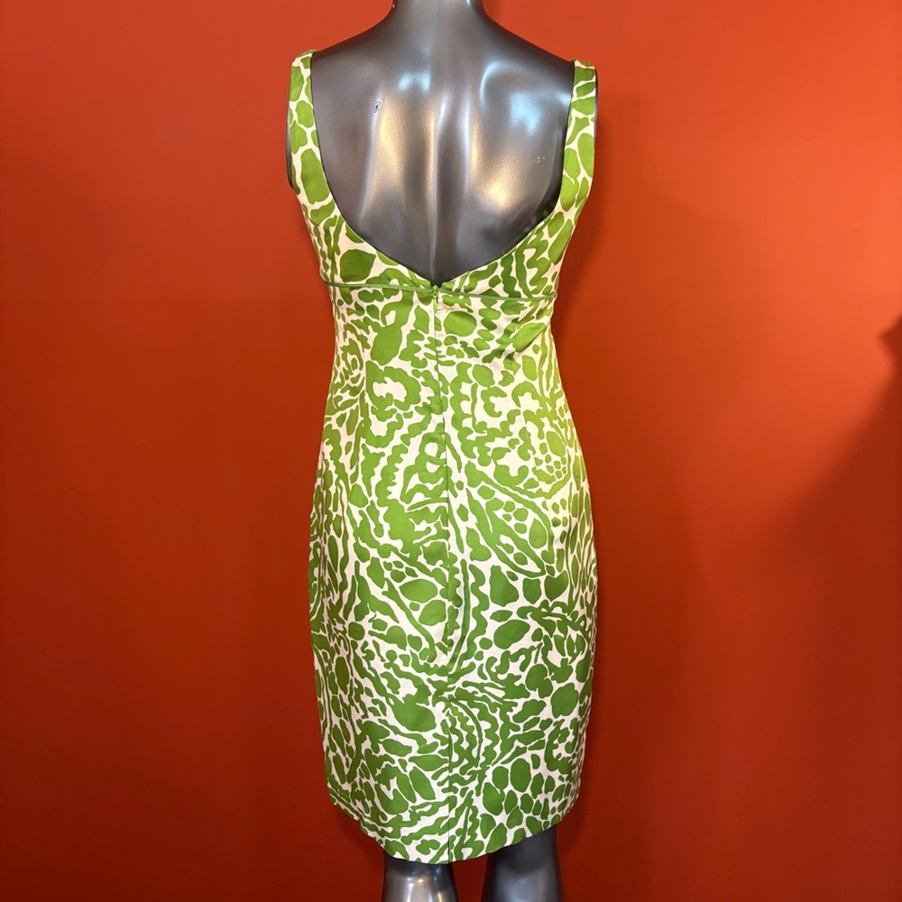 Milly Size 4 Lime Green Silk Empire Waist Mini Dress - Picture 5 of 12